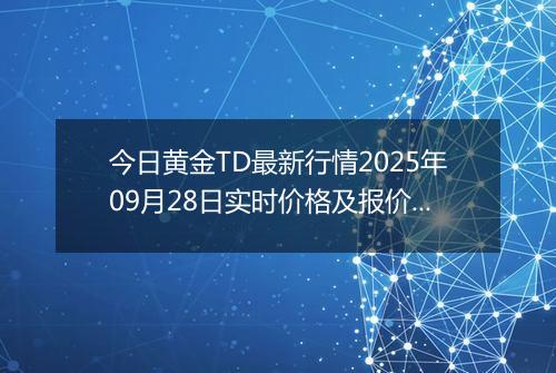 今日黄金TD最新行情2025年09月28日实时价格及报价多少元一克
