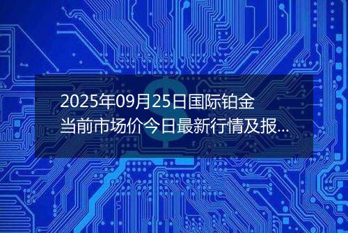 2025年09月25日国际铂金当前市场价今日最新行情及报价多少美元一盎司