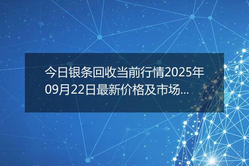 今日银条回收当前行情2025年09月22日最新价格及市场价多少元一克