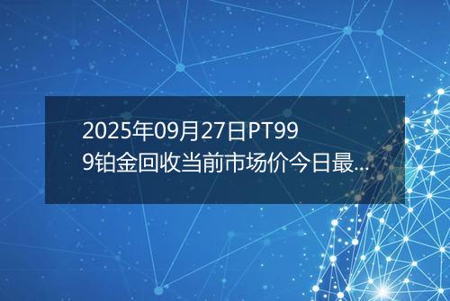 2025年09月27日PT999铂金回收当前市场价今日最新行情及报价多少钱一克