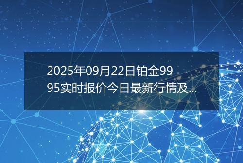 2025年09月22日铂金9995实时报价今日最新行情及价格多少一克