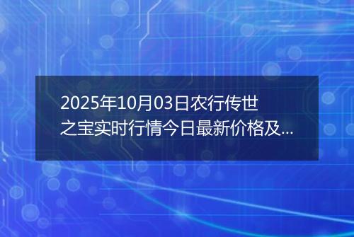 2025年10月03日农行传世之宝实时行情今日最新价格及当前报价多少一克