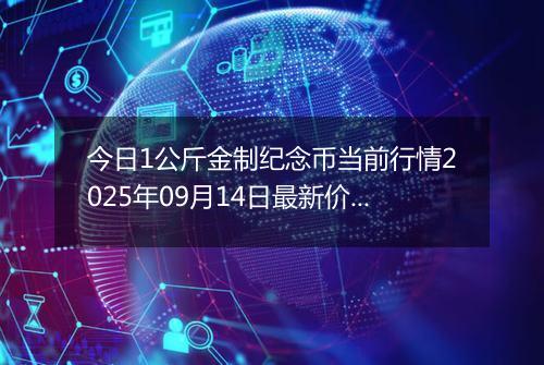 今日1公斤金制纪念币当前行情2025年09月14日最新价格及市场价多少元一个