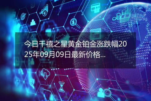今日千禧之星黄金铂金涨跌幅2025年09月09日最新价格多少钱一克及行情