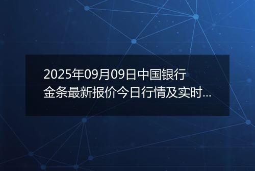 2025年09月09日中国银行金条最新报价今日行情及实时市场价多少钱一克