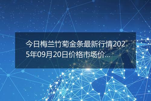 今日梅兰竹菊金条最新行情2025年09月20日价格市场价及报价多少元一克