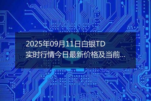 2025年09月11日白银TD实时行情今日最新价格及当前报价多少钱一克