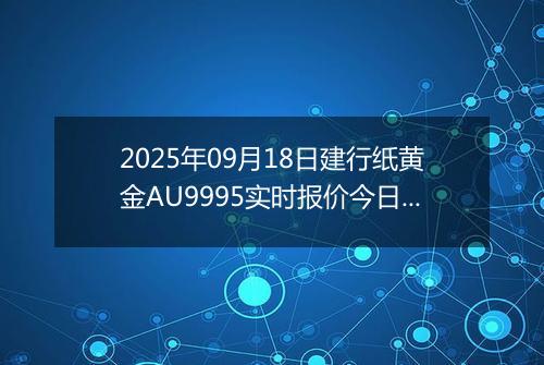 2025年09月18日建行纸黄金AU9995实时报价今日最新行情及价格多少钱一克