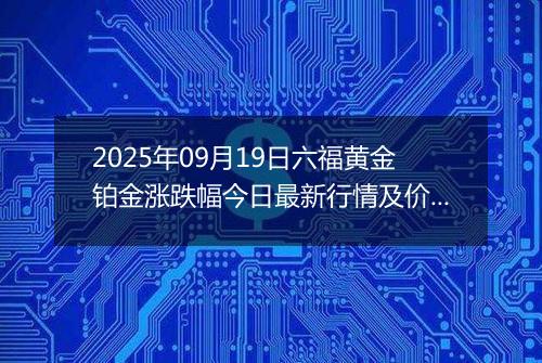 2025年09月19日六福黄金铂金涨跌幅今日最新行情及价格多少一克