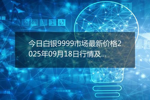 今日白银9999市场最新价格2025年09月18日行情及报价多少元一克