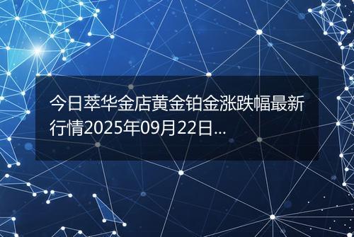 今日萃华金店黄金铂金涨跌幅最新行情2025年09月22日价格多少钱一克