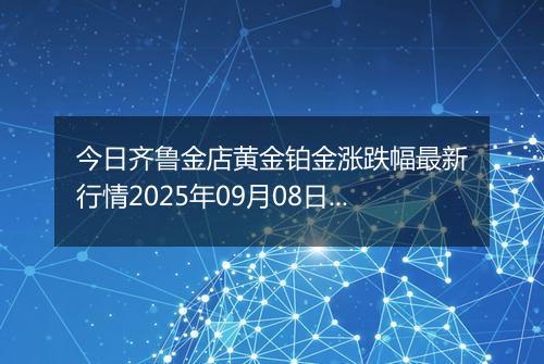 今日齐鲁金店黄金铂金涨跌幅最新行情2025年09月08日价格多少元一克