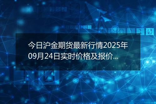 今日沪金期货最新行情2025年09月24日实时价格及报价多少元一克