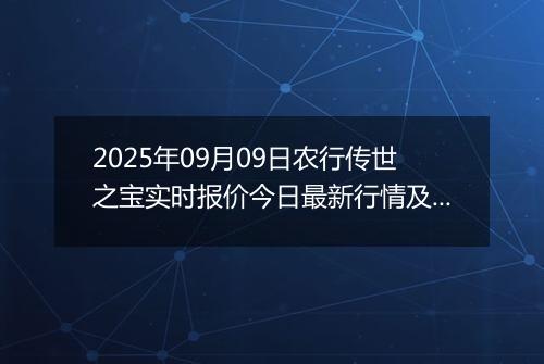 2025年09月09日农行传世之宝实时报价今日最新行情及价格多少元一克