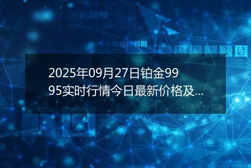 2025年09月27日铂金9995实时行情今日最新价格及当前报价多少一克