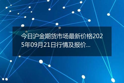 今日沪金期货市场最新价格2025年09月21日行情及报价多少元一克
