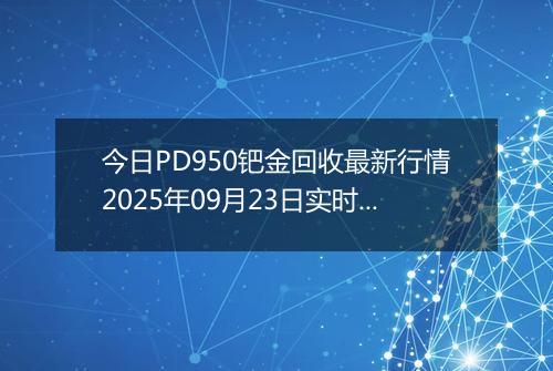 今日PD950钯金回收最新行情2025年09月23日实时价格及报价多少元一克