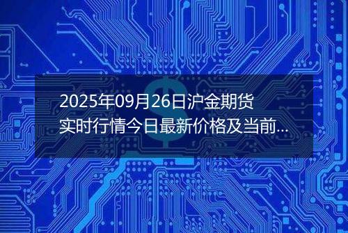 2025年09月26日沪金期货实时行情今日最新价格及当前报价多少元一克