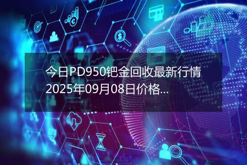 今日PD950钯金回收最新行情2025年09月08日价格市场价及报价多少钱一克