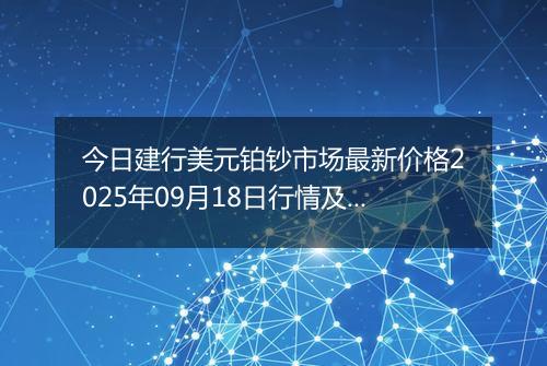 今日建行美元铂钞市场最新价格2025年09月18日行情及报价多少美元一盎司