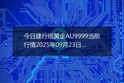 今日建行纸黄金AU9999当前行情2025年09月23日最新价格及市场价多少元一克