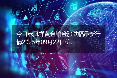今日老凤祥黄金铂金涨跌幅最新行情2025年09月22日价格多少钱一克