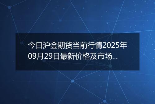 今日沪金期货当前行情2025年09月29日最新价格及市场价多少元一克
