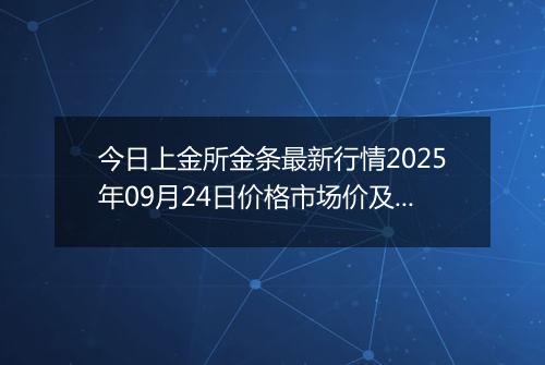 今日上金所金条最新行情2025年09月24日价格市场价及报价多少一克