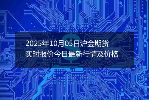 2025年10月05日沪金期货实时报价今日最新行情及价格多少一克