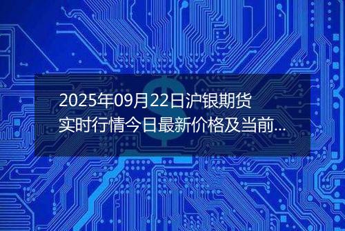 2025年09月22日沪银期货实时行情今日最新价格及当前报价多少一克