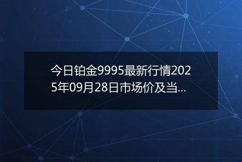 今日铂金9995最新行情2025年09月28日市场价及当前价格多少一克