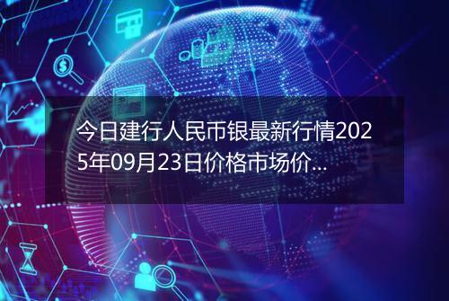 今日建行人民币银最新行情2025年09月23日价格市场价及报价多少一克