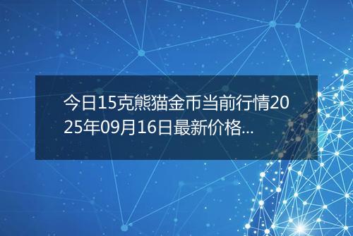 今日15克熊猫金币当前行情2025年09月16日最新价格及市场价多少元一个
