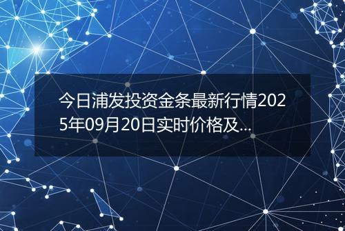 今日浦发投资金条最新行情2025年09月20日实时价格及报价多少一克