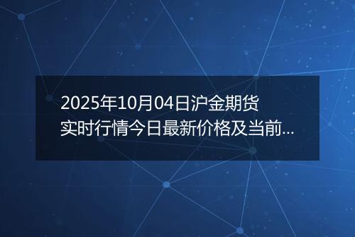 2025年10月04日沪金期货实时行情今日最新价格及当前报价多少元一克