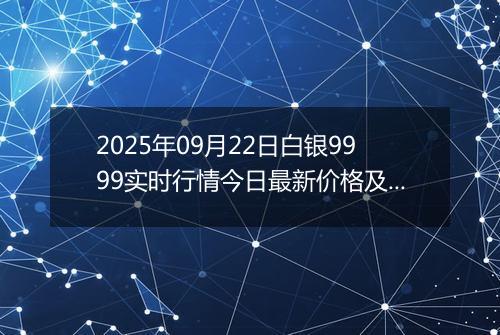 2025年09月22日白银9999实时行情今日最新价格及当前报价多少一克