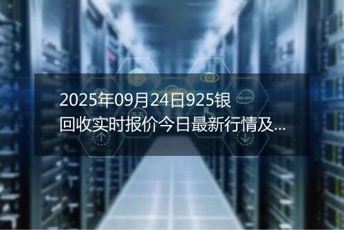 2025年09月24日925银回收实时报价今日最新行情及价格多少一克