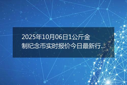 2025年10月06日1公斤金制纪念币实时报价今日最新行情及价格多少元一个