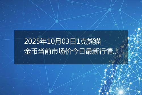 2025年10月03日1克熊猫金币当前市场价今日最新行情及报价多少元一个