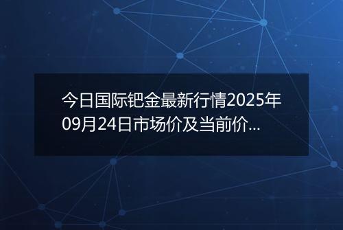 今日国际钯金最新行情2025年09月24日市场价及当前价格多少美元一盎司