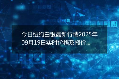 今日纽约白银最新行情2025年09月19日实时价格及报价多少美元一盎司