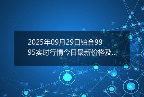 2025年09月29日铂金9995实时行情今日最新价格及当前报价多少一克