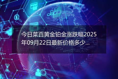 今日菜百黄金铂金涨跌幅2025年09月22日最新价格多少一克及行情