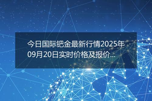 今日国际钯金最新行情2025年09月20日实时价格及报价多少美元一盎司