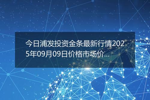 今日浦发投资金条最新行情2025年09月09日价格市场价及报价多少钱一克