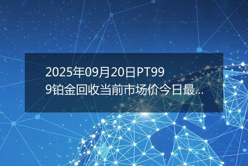 2025年09月20日PT999铂金回收当前市场价今日最新行情及报价多少元一克