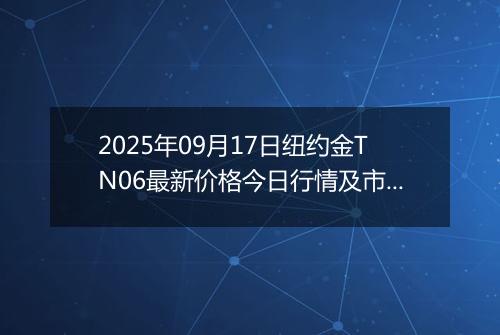 2025年09月17日纽约金TN06最新价格今日行情及市场报价多少钱一克
