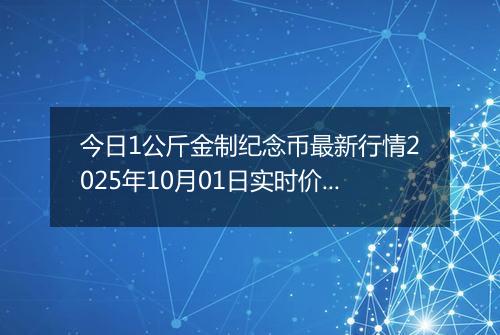 今日1公斤金制纪念币最新行情2025年10月01日实时价格及报价多少元一个