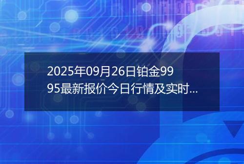 2025年09月26日铂金9995最新报价今日行情及实时市场价多少元一克