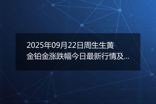2025年09月22日周生生黄金铂金涨跌幅今日最新行情及价格多少一克